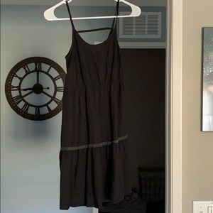 Tiered black spaghetti strap dress